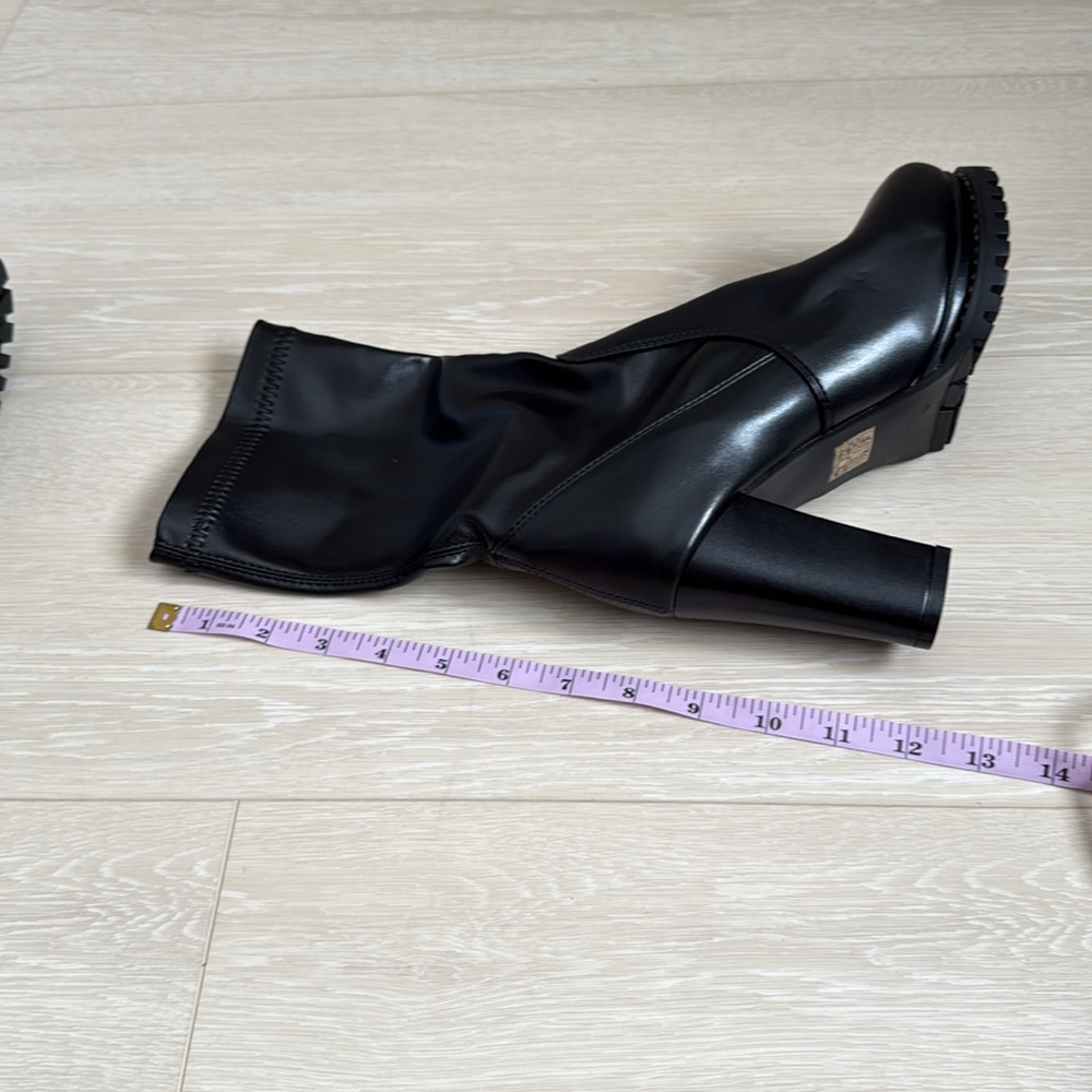 3/$10 Sleek Black Faux High Heel Boots for Women - Picture 11 of 11